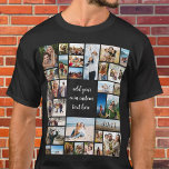 Camiseta Colagem de Fotos Personalizada 32<br><div class="desc">Faça sua própria camiseta fotográfica com 32 das suas preciosas memórias de fotos em uma colagem fotográfica em estilo grade moderno com texto personalizado.</div>