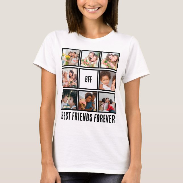 Camiseta Colagem de Fotos Personalizada BFF Melhores Amigos (Frente)