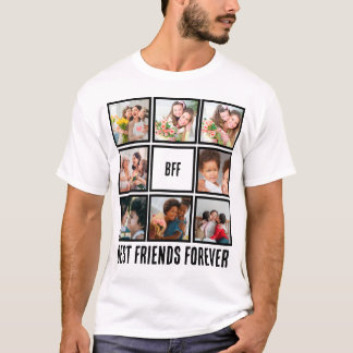 Camiseta Colagem de Fotos Personalizada BFF Melhores Amigos