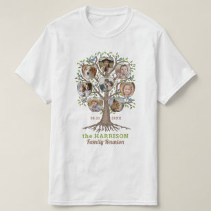 Camiseta Colagem de Fotos Personalizada da Árvore de Reuniã