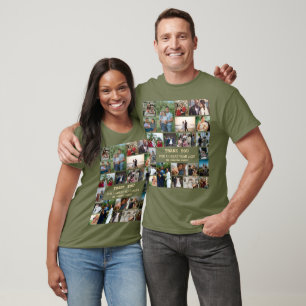 Camiseta Colagem de Fotos Personalizada da Família 22 no Fi