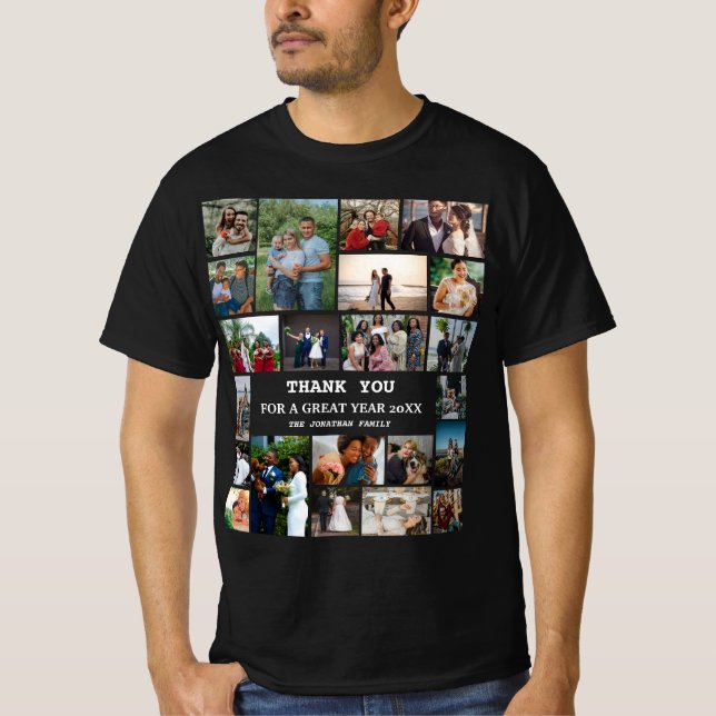 Camiseta Colagem de Fotos Personalizada da Família 22 no Fi (Frente)