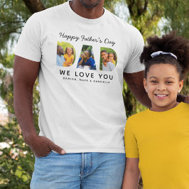 Camiseta Colagem de Fotos Personalizada da Família do Pai F