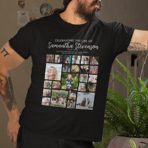 Camiseta Colagem de Fotos Personalizada de 24 Fotos em Memó