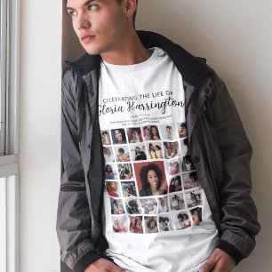 Camiseta Colagem de Fotos Personalizada de 33 Fotos Memoria