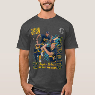 Camiseta Colagem de Fotos Personalizada de Jogador de Beise