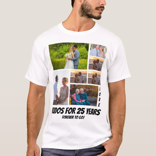 Camiseta Colagem de Fotos Personalizada do Aniversário de 2 (Frente)