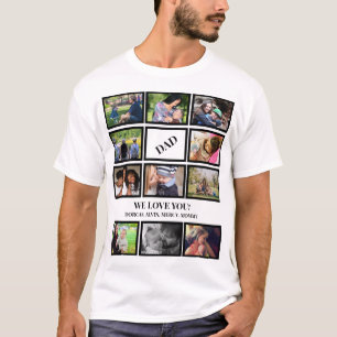 Camiseta Colagem de Fotos Personalizada do Dia de os pais M