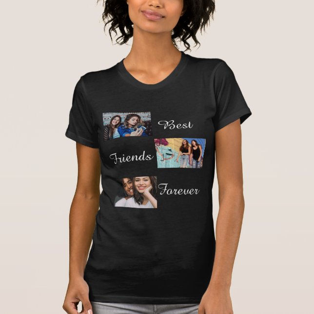 Camiseta Colagem de Fotos Personalizada dos Melhores Amigos (Frente)