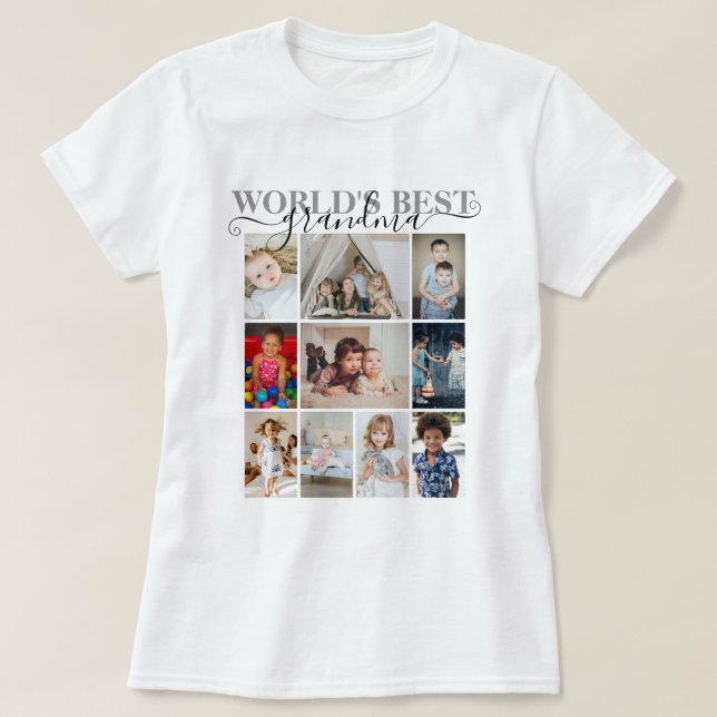 Camiseta Colagem de Fotos Personalizada e Texto 10 (Frente do Design)