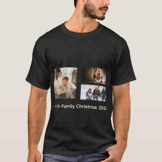 Camiseta Colagem de Fotos Personalizada Natal em Família
