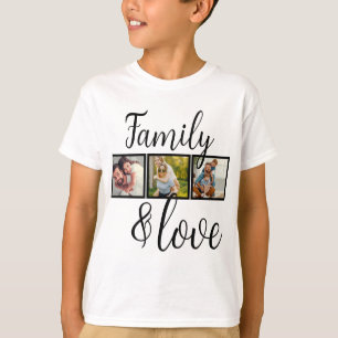 Camiseta Colagem de Fotos Personalizadas da Família e do Am