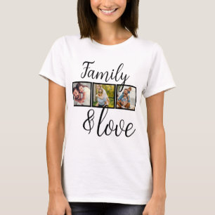 Camiseta Colagem de Fotos Personalizadas da Família e do Am