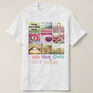 Camiseta Colagem de fotos personalizadas do instagram