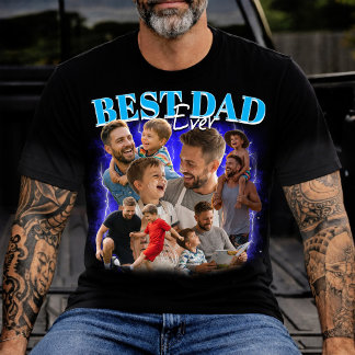 Camiseta Colagem de fotos personalizadas do Melhor Pai de T