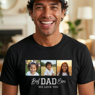 Camiseta Colagem de Fotos Personalizadas Melhor Pai de Todo
