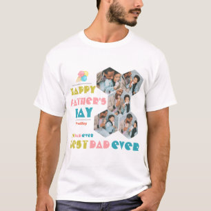 Camiseta Colagem de Fotos Simples e elegante do Dia de os p