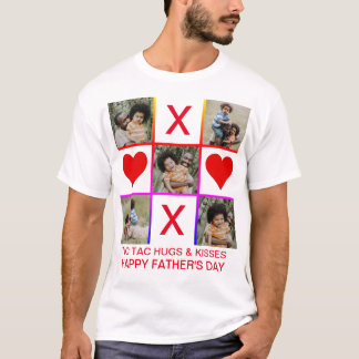 Camiseta Colagem de Fotos Tic Tac Toe Hugs Dia de os pais K