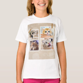 Camiseta Colagem de Gatos Curiosos