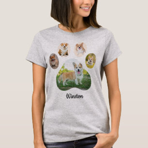 Camiseta Colagem de Impressão de Pata de Foto de Pet Person