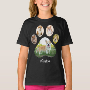 Camiseta Colagem de Impressão de Pata de Foto de Pet Person
