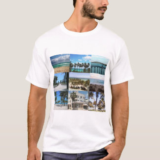 Camiseta Colagem de Miami - 50 Tons de Azul