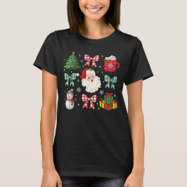 Camiseta Colagem de Natal Vintage Santa Árvore Arco Festivo