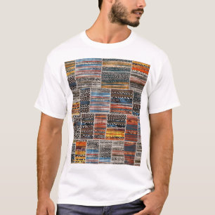 Camiseta Colagem de patch: Extravaganza de padrão quilo