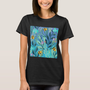 Camiseta Colagem de Peixes da Vida Oceânica Náutica