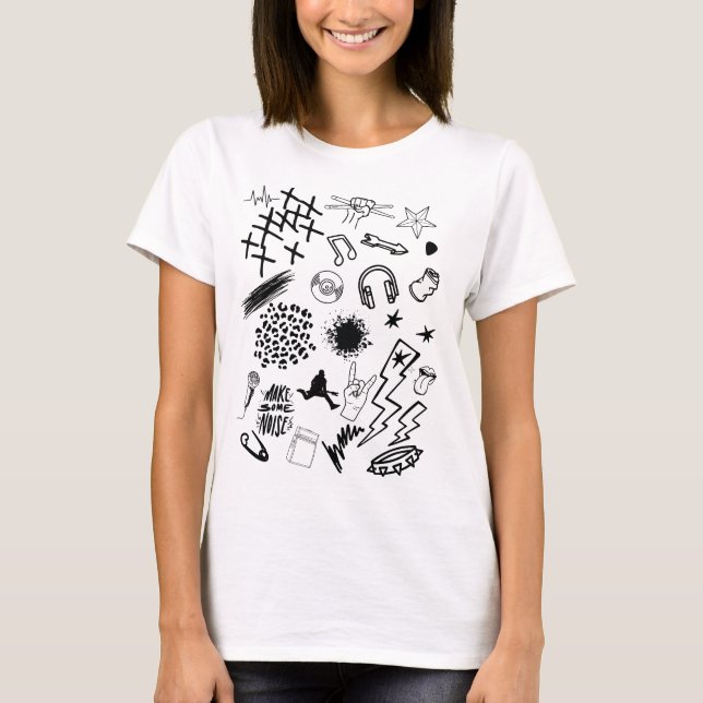 Camiseta Colagem de rock (Frente)