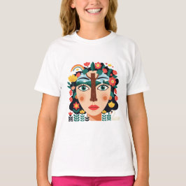 Camiseta Colagem de rosto de desenho animado