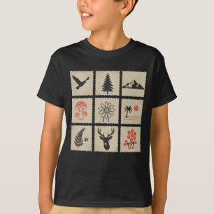 Camiseta Colagem de selos naturais