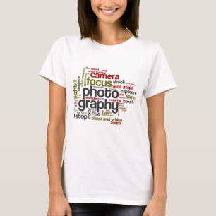 Camiseta Colagem de Texto do Lingo com Fotografia