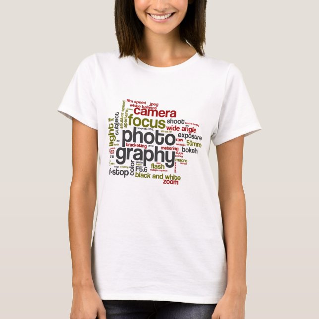 Camiseta Colagem de Texto do Lingo com Fotografia (Frente)