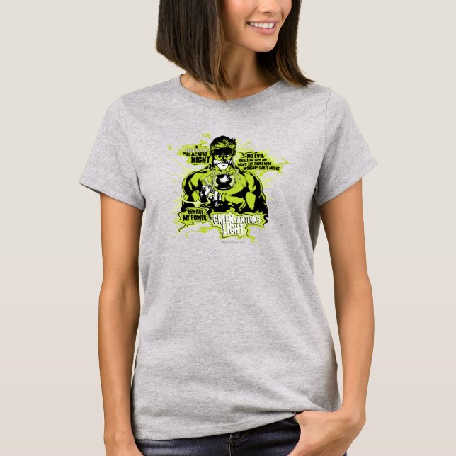 Camiseta Colagem de Texto Lanterna Verde - Cor (Frente)