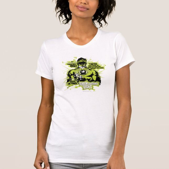 Camiseta Colagem de Texto Lanterna Verde - Cor (Frente)