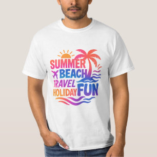 Camiseta Colagem de Tipografia de Verão Vibrante com Fusíve