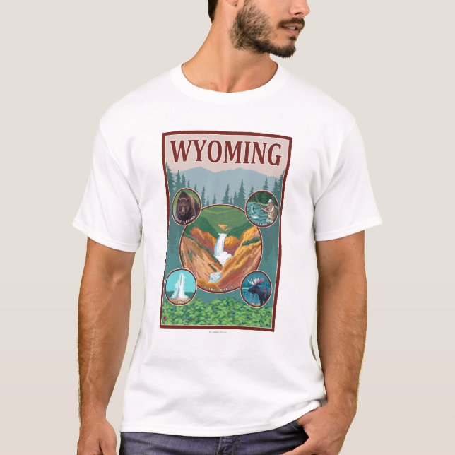 Camiseta Colagem de WyomingWyoming (Frente)