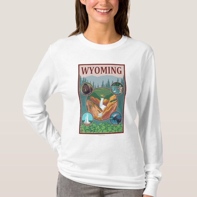 Camiseta Colagem de WyomingWyoming (Frente)