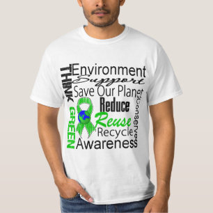 Camiseta Colagem do ambiente do pense verde