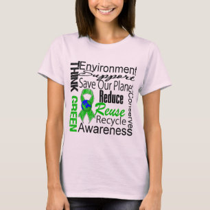 Camiseta Colagem do ambiente do pense verde