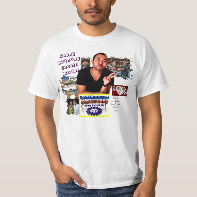 Camiseta Colagem do aniversário (Frente)
