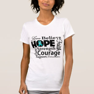 Camiseta Colagem do câncer de ovário da esperança