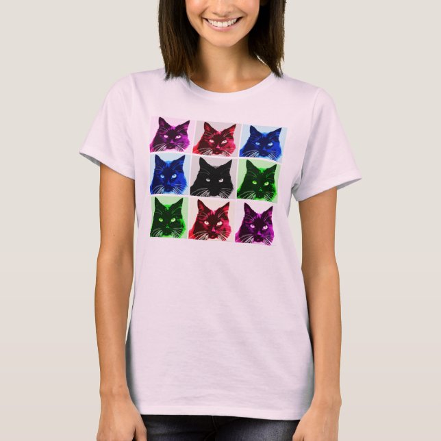 Camiseta colagem do gato de 9 vidas (Frente)