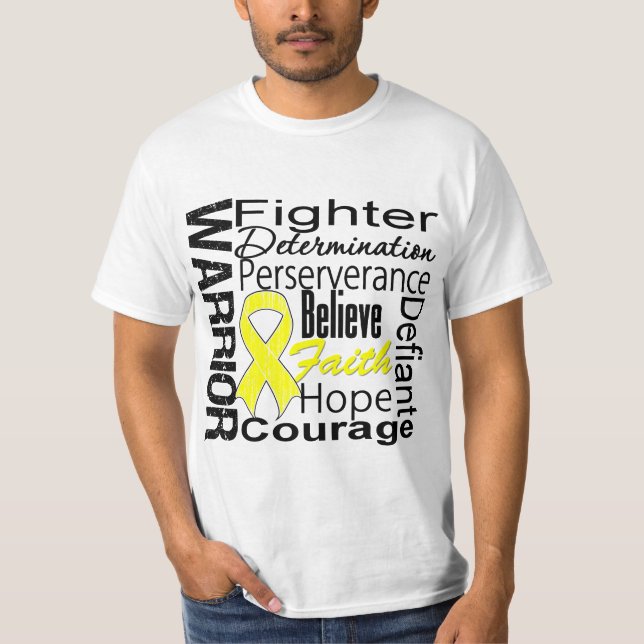 Camiseta Colagem do guerreiro do Sarcoma (Frente)