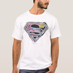 Camiseta Colagem do logotipo de Supergirl