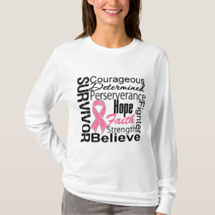 Camiseta Colagem do sobrevivente do cancro da mama