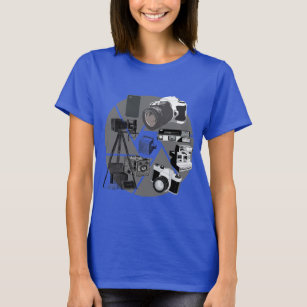 Camiseta Colagem do tempo da câmera