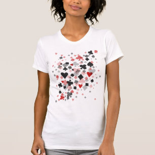 Camiseta Colagem do terno do cartão do vintage - vermelho
