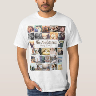 Camiseta Colagem e texto personalizados de fotos em modelo